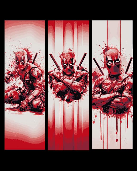 Fan Art - Marvel Character Deadpool portraits -set of 3 Bookmarks Fan Art - Marvel Character Deadpool portraits -set of 3 Bookmarks
