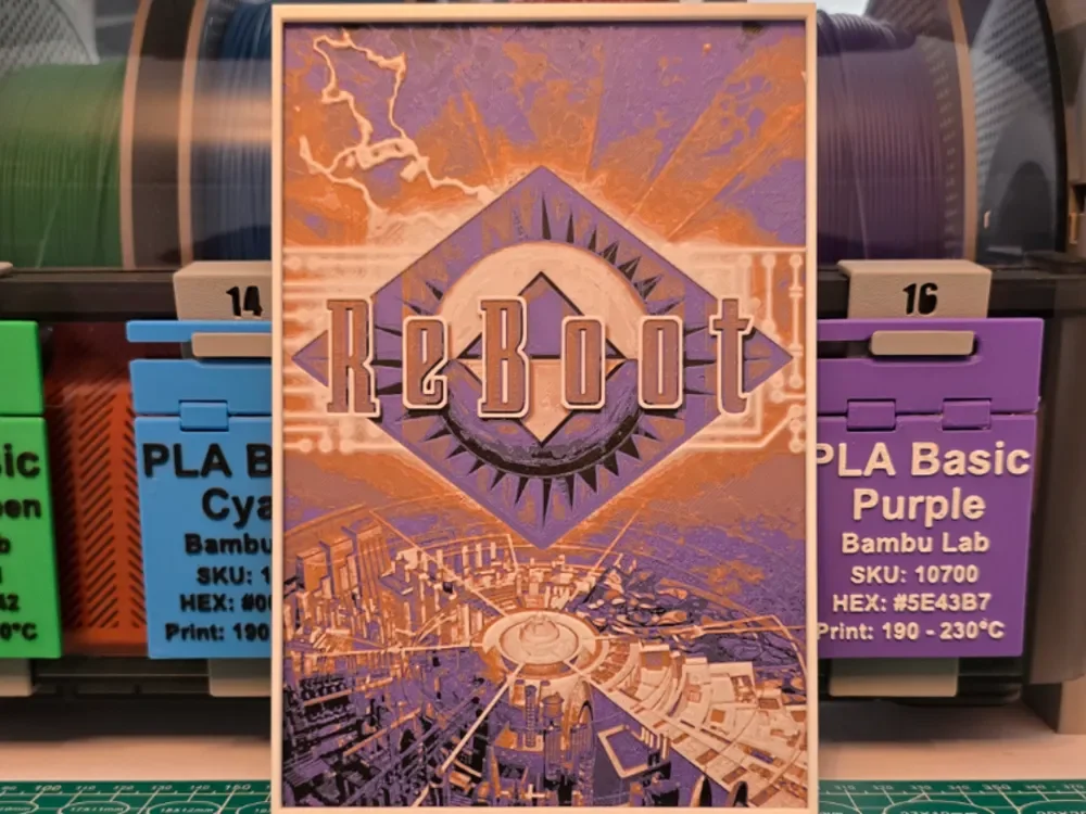 HueForge model: ReBoot (1994) Poster - Hueforge Art by Lumpy3D