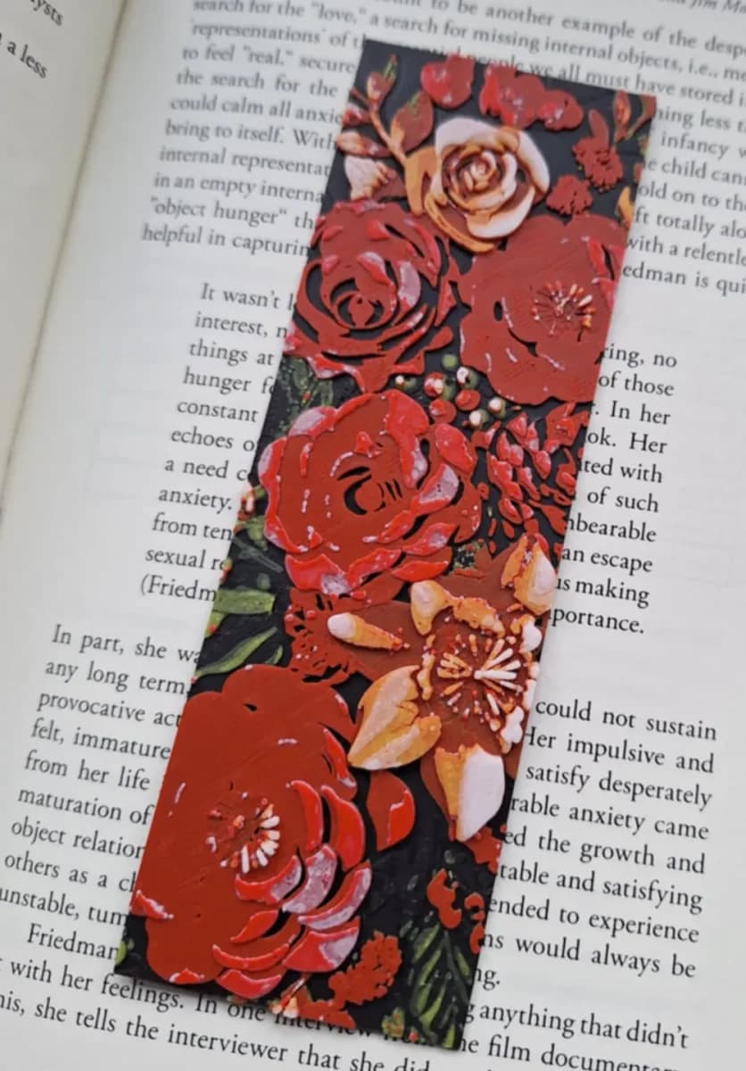 Flower bookmark 154x51 Hueforge by 3dGlow HueForge model: Flower bookmark 154x51 Hueforge by 3dGlow