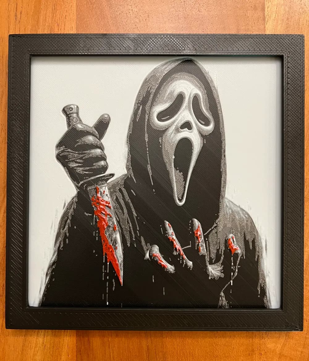 HueForge model: Scream Ghostface Killer by JustBe 3D Printing