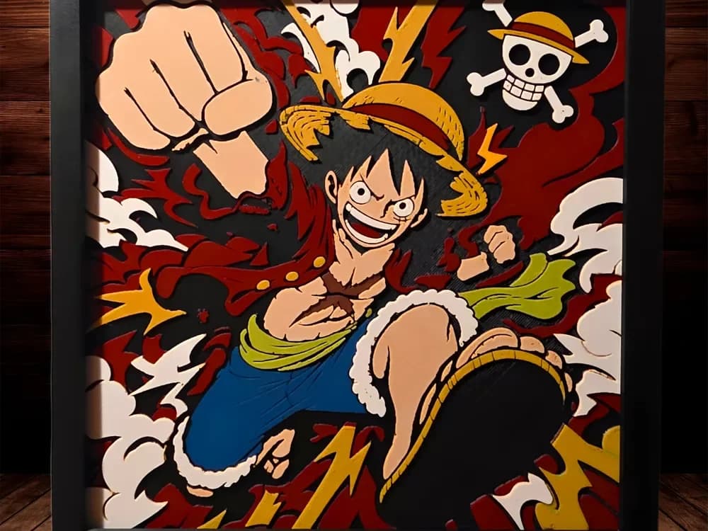 Luffy - One Piece by Side Quest Hues HueForge model: Luffy - One Piece by Side Quest Hues