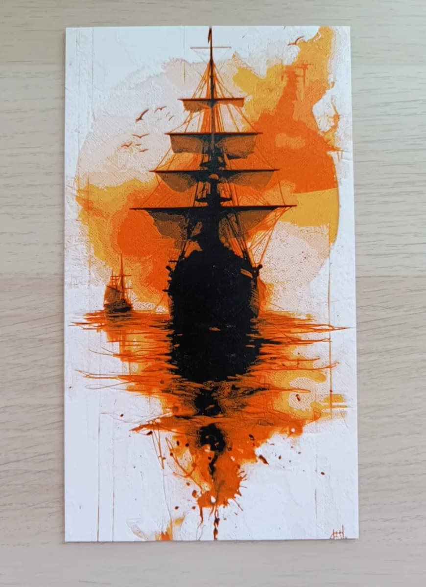 Sunset SailBoat Hueforge by Atrus Design HueForge model: Sunset SailBoat Hueforge by Atrus Design