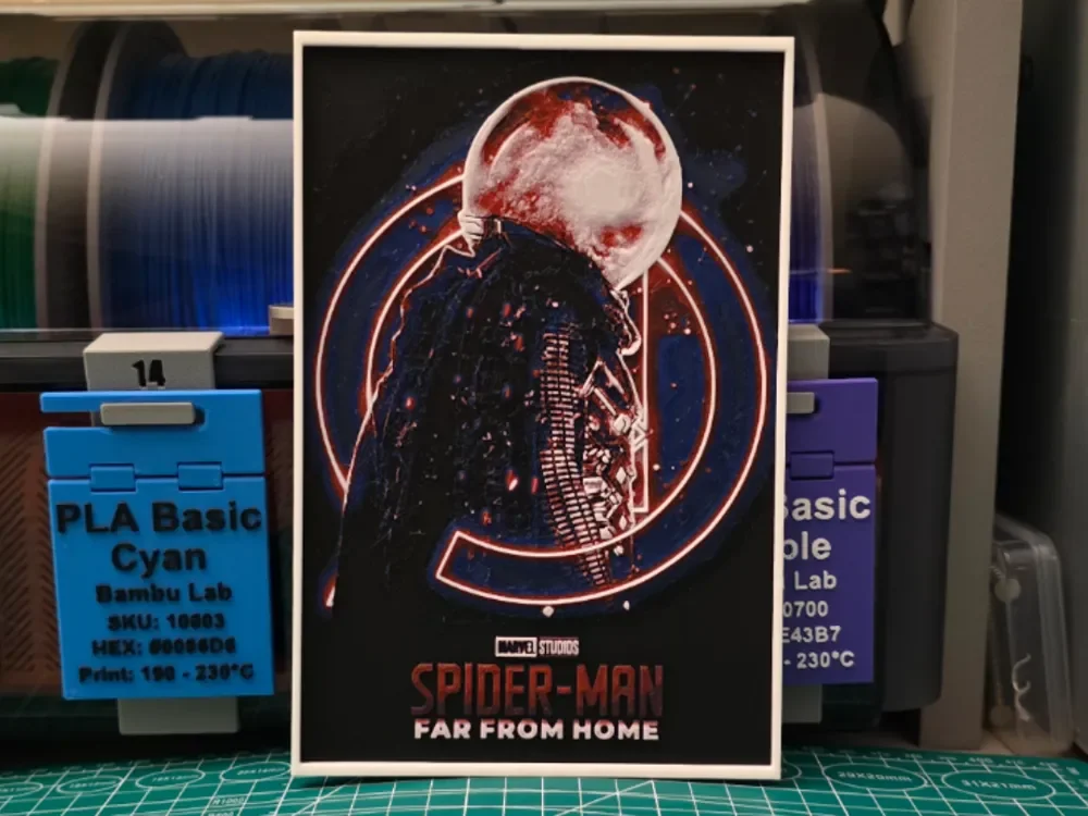 Spider-Man: Far From Home Movie Poster - Hueforge by Lumpy3D HueForge model: Spider-Man: Far From Home Movie Poster - Hueforge by Lumpy3D