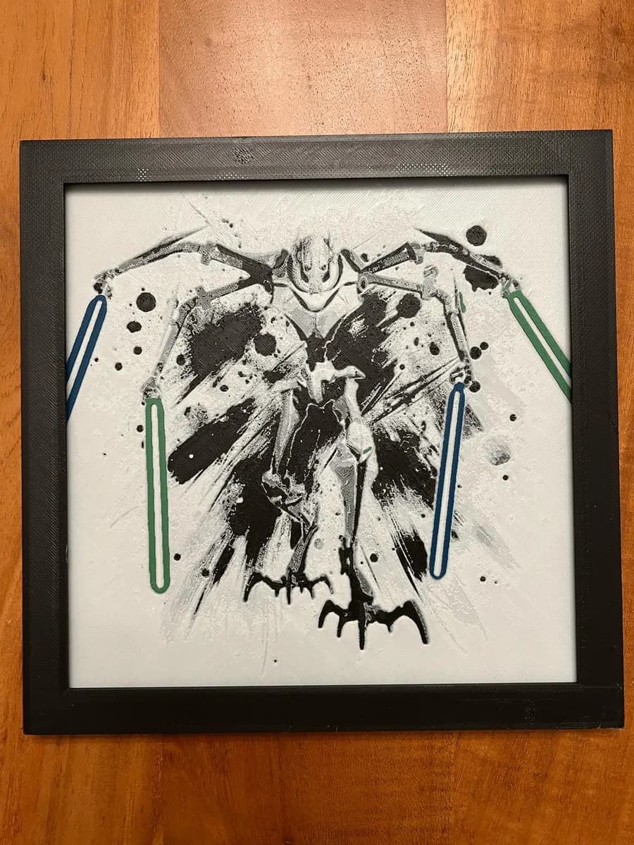 General Grievous with 4 Lightsabers by JustBe 3D Printing HueForge model: General Grievous with 4 Lightsabers by JustBe 3D Printing
