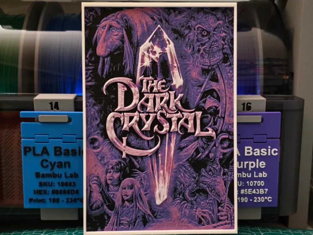 The Dark Crystal Movie Poster - Hueforge Art by Lumpy3D HueForge model: The Dark Crystal Movie Poster - Hueforge Art by Lumpy3D