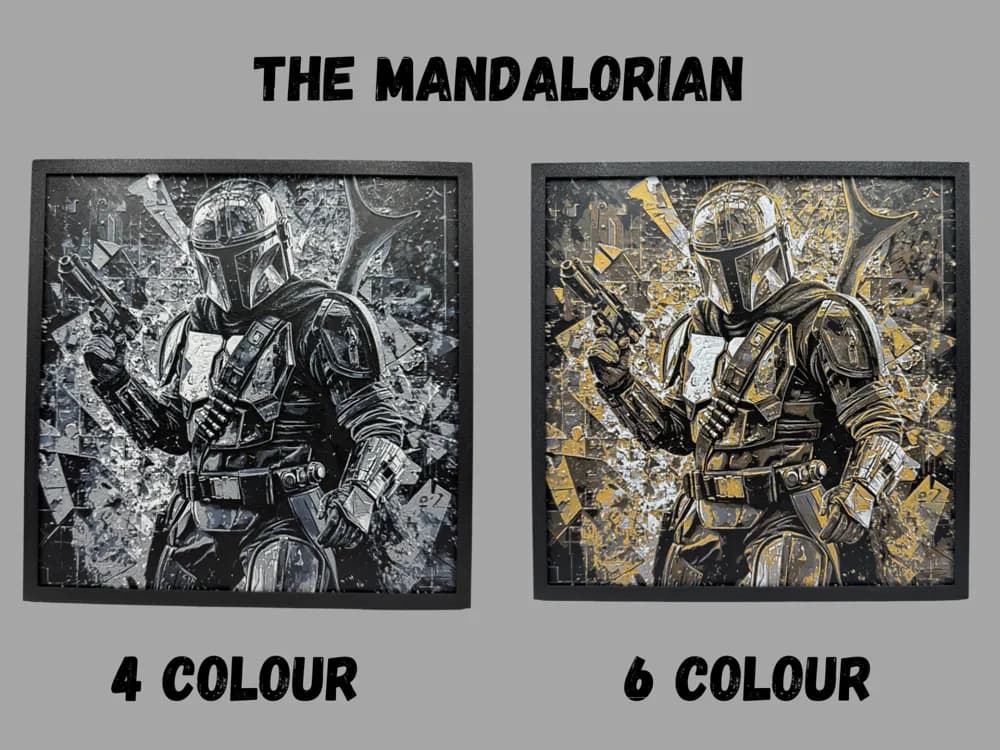 The Mandalorian - Star Wars Hueforge by Canadian Gamer HueForge model: The Mandalorian - Star Wars Hueforge by Canadian Gamer