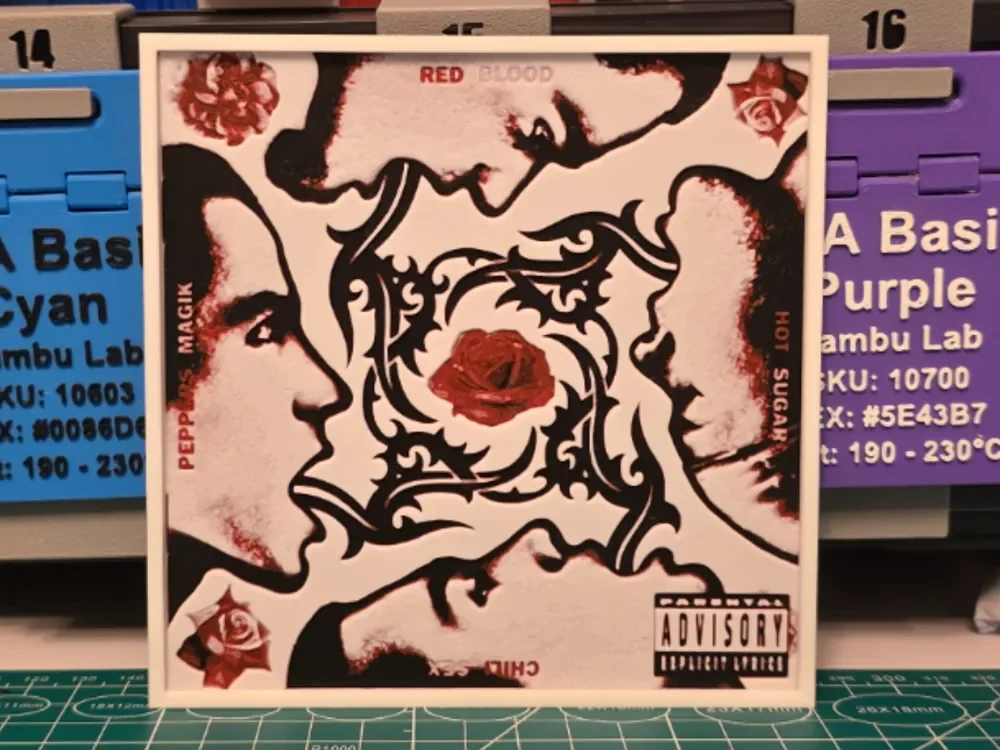 Red Hot Chili Peppers "Blood Sugar Sex Magik" Art by Lumpy3D HueForge model: Red Hot Chili Peppers "Blood Sugar Sex Magik" Art by Lumpy3D