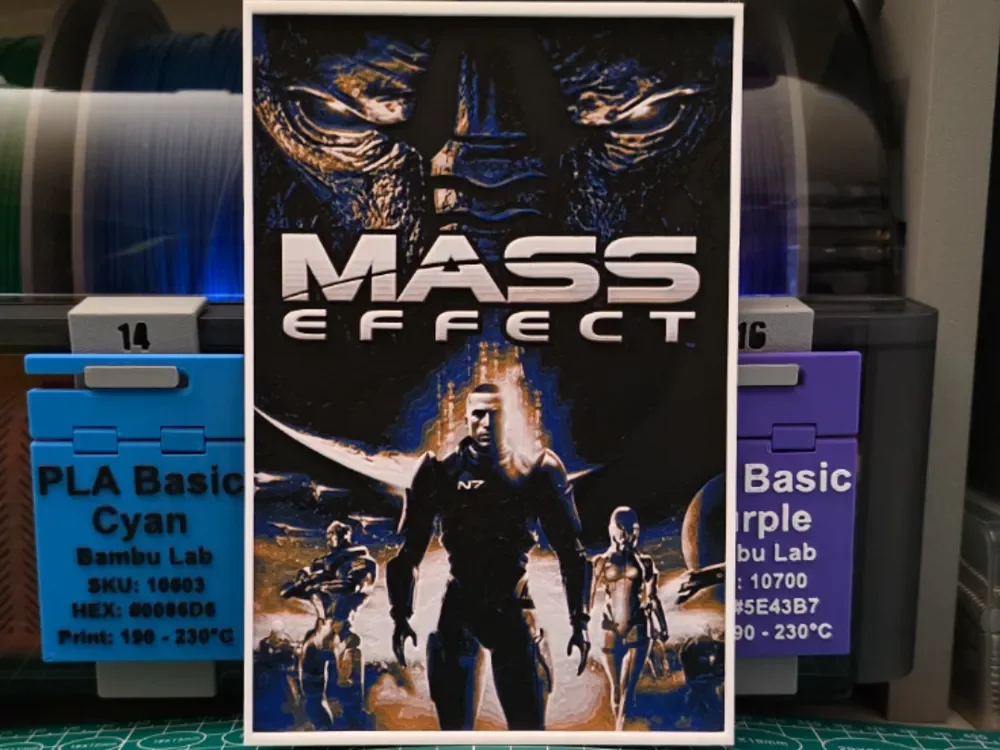 Mass Effect Poster - Hueforge Art by Lumpy3D HueForge model: Mass Effect Poster - Hueforge Art by Lumpy3D