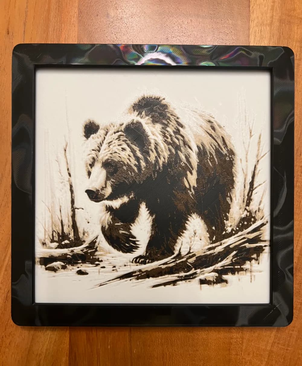 HueForge model: Grizzly Bear by JustBe 3D Printing