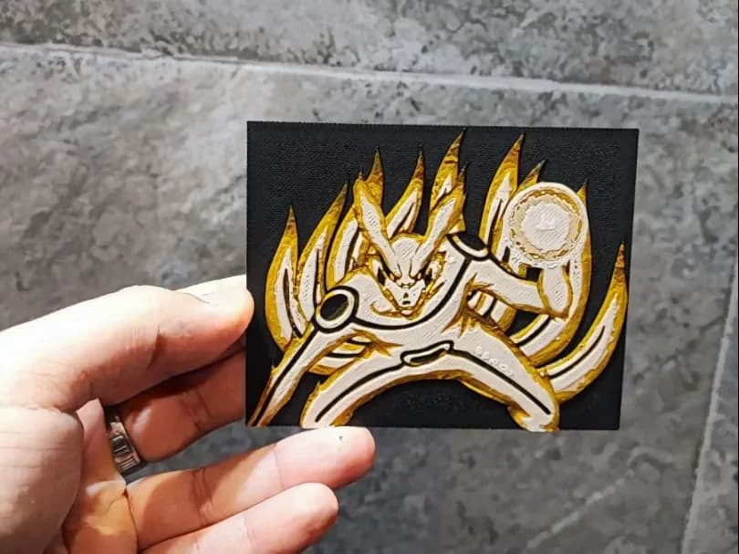 Kurama Card / Sticker by Garuda3D HueForge model: Kurama Card / Sticker by Garuda3D