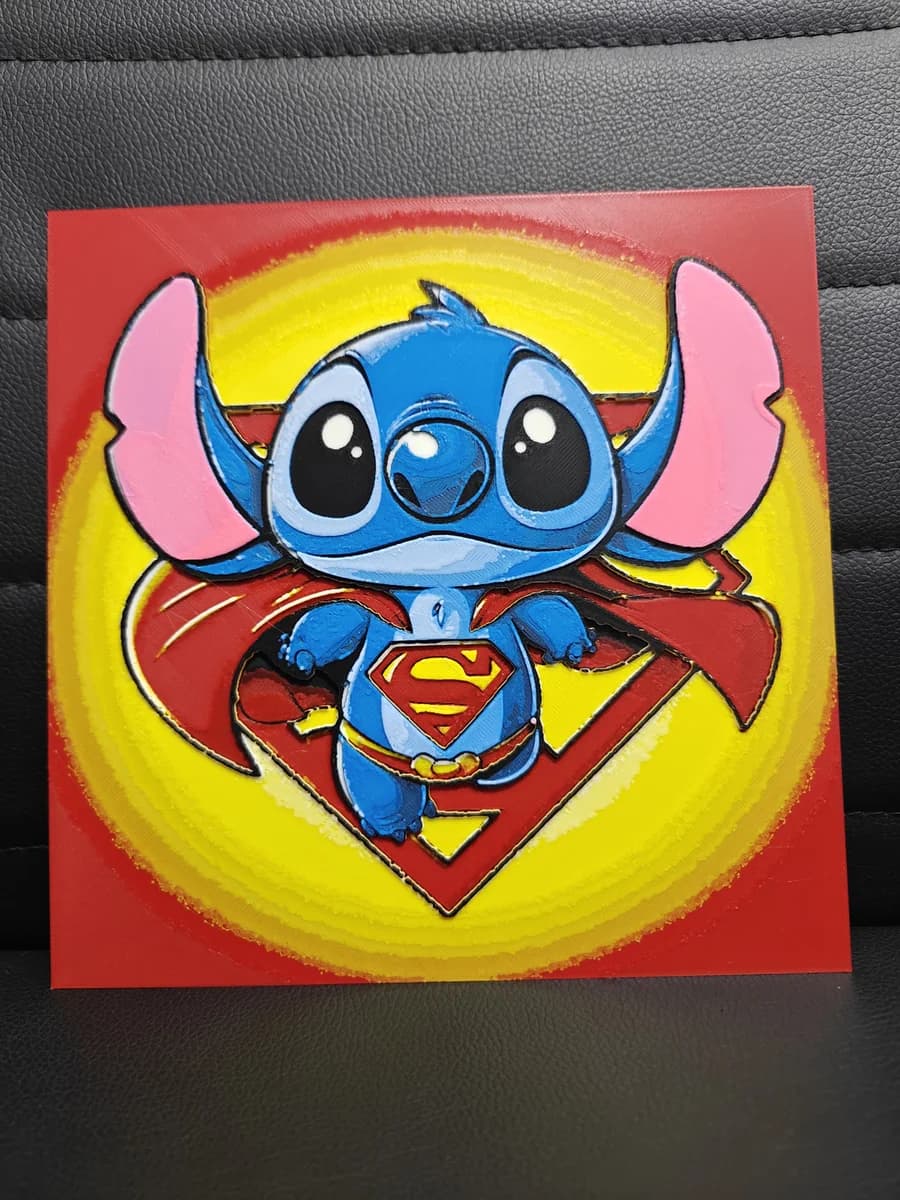 Stitch Superman by TheHueforgeLady HueForge model: Stitch Superman by TheHueforgeLady