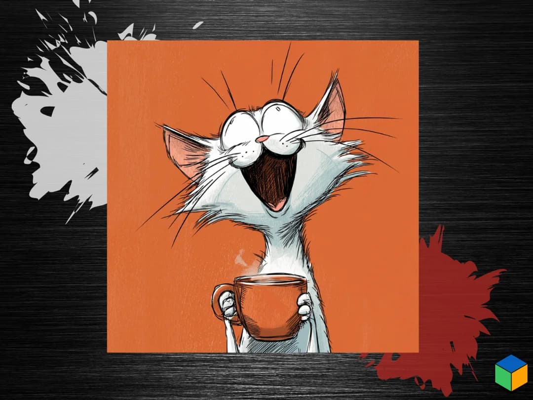 ☕ Orange Cat with Coffee by 3D Prints By Vic HueForge model: ☕ Orange Cat with Coffee by 3D Prints By Vic