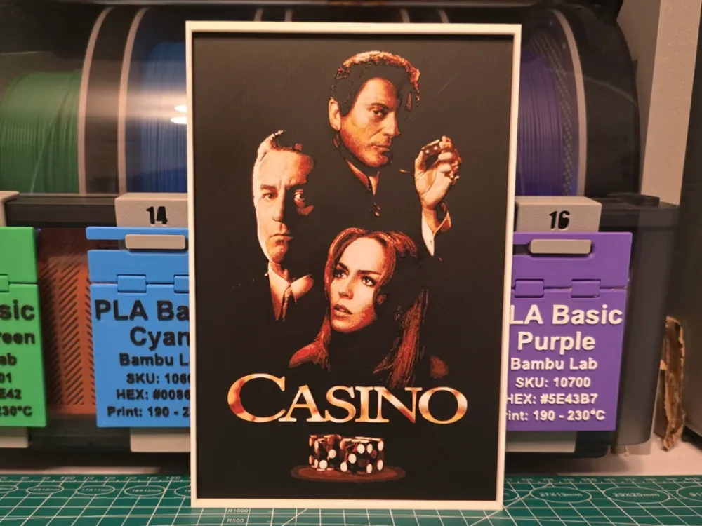 Casino Movie Poster - Hueforge Art by Lumpy3D HueForge model: Casino Movie Poster - Hueforge Art by Lumpy3D