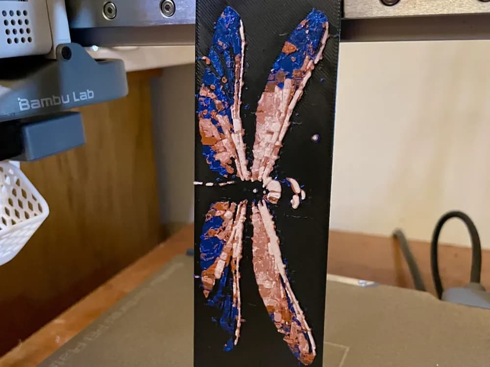 Dragonfly Bookmark by 3D_Forged HueForge model: Dragonfly Bookmark by 3D_Forged