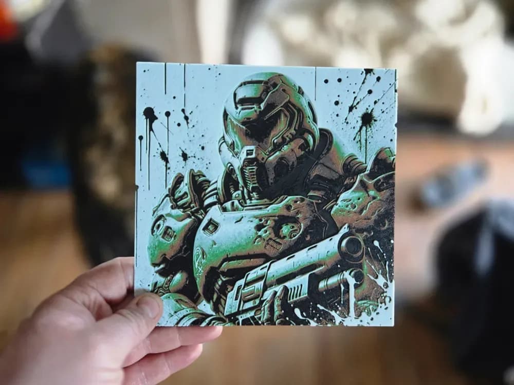 Graffiti Doom Slayer Hueforge by 3Ree Printing HueForge model: Graffiti Doom Slayer Hueforge by 3Ree Printing