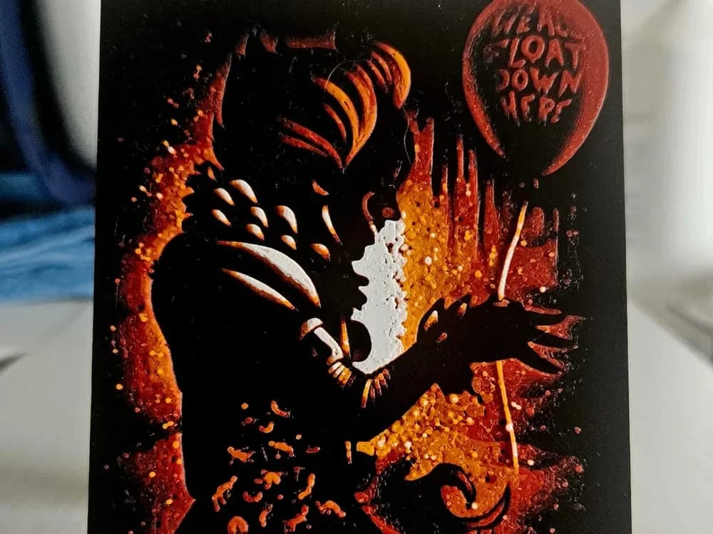 Halloween Pennywise Silhoutte by Mano's 3d_Art HueForge model: Halloween Pennywise Silhoutte by Mano's 3d_Art