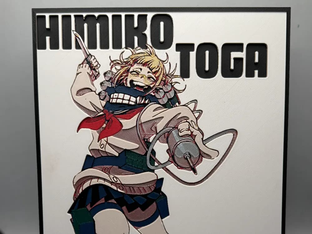 My Hero Academia Hueforge - Toga by MonkeyForge 3D HueForge model: My Hero Academia Hueforge - Toga by MonkeyForge 3D