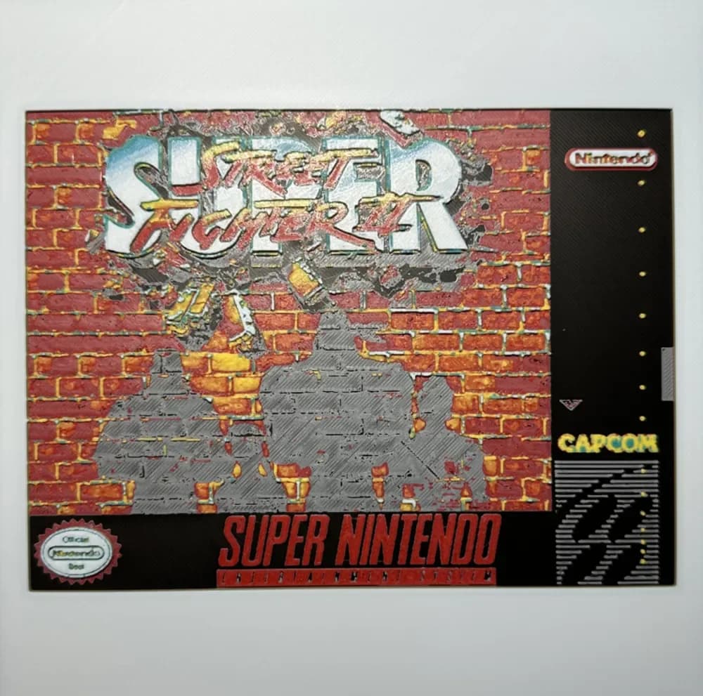 Street Fighter II Super Nintendo Box Hueforge by Hey Ben HueForge model: Street Fighter II Super Nintendo Box Hueforge by Hey Ben