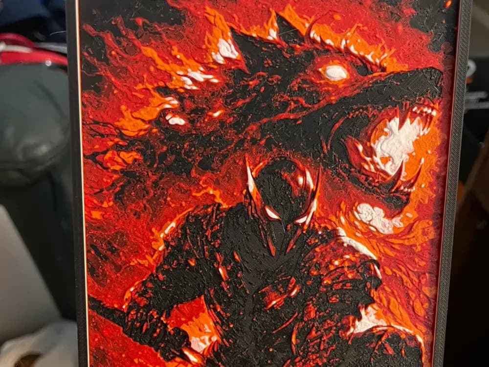 Shadow Wolf Hueforge by Advancedtechworldwide HueForge model: Shadow Wolf Hueforge by Advancedtechworldwide