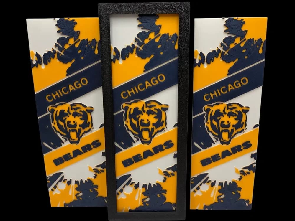 Chicago Bears 50mm x 150mm Bookmark by MythicHue's HueForge model: Chicago Bears 50mm x 150mm Bookmark by MythicHue's