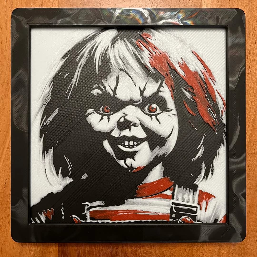 Chucky in Red by JustBe 3D Printing HueForge model: Chucky in Red by JustBe 3D Printing