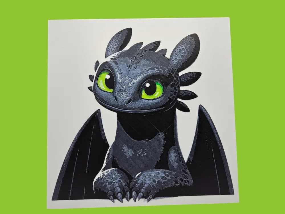 HueForge model: Toothless (How To Train Your Dragon) by BusyKikiBee
