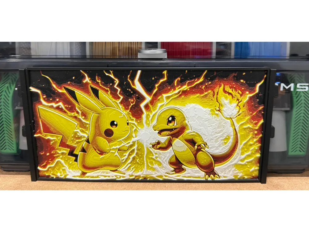 Pokemon Battle - AMS Art by Canadian Gamer HueForge model: Pokemon Battle - AMS Art by Canadian Gamer