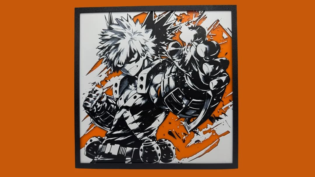 HueForge model: Katsuki Bakugo - My Hero Academia Hueforge by Canadian Gamer