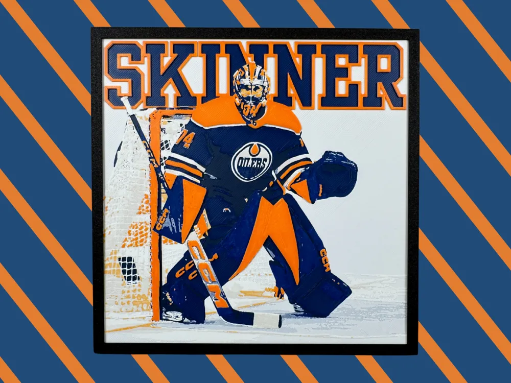 Stuart Skinner - Edmonton Oilers by Canadian Gamer HueForge model: Stuart Skinner - Edmonton Oilers by Canadian Gamer