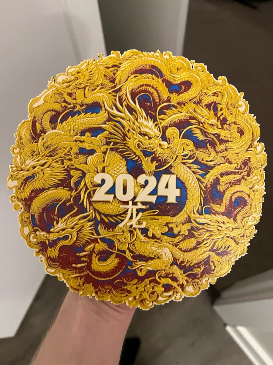 2024 Year of the Dragon NO AMS Needed by RP47 Designs HueForge model: 2024 Year of the Dragon NO AMS Needed by RP47 Designs