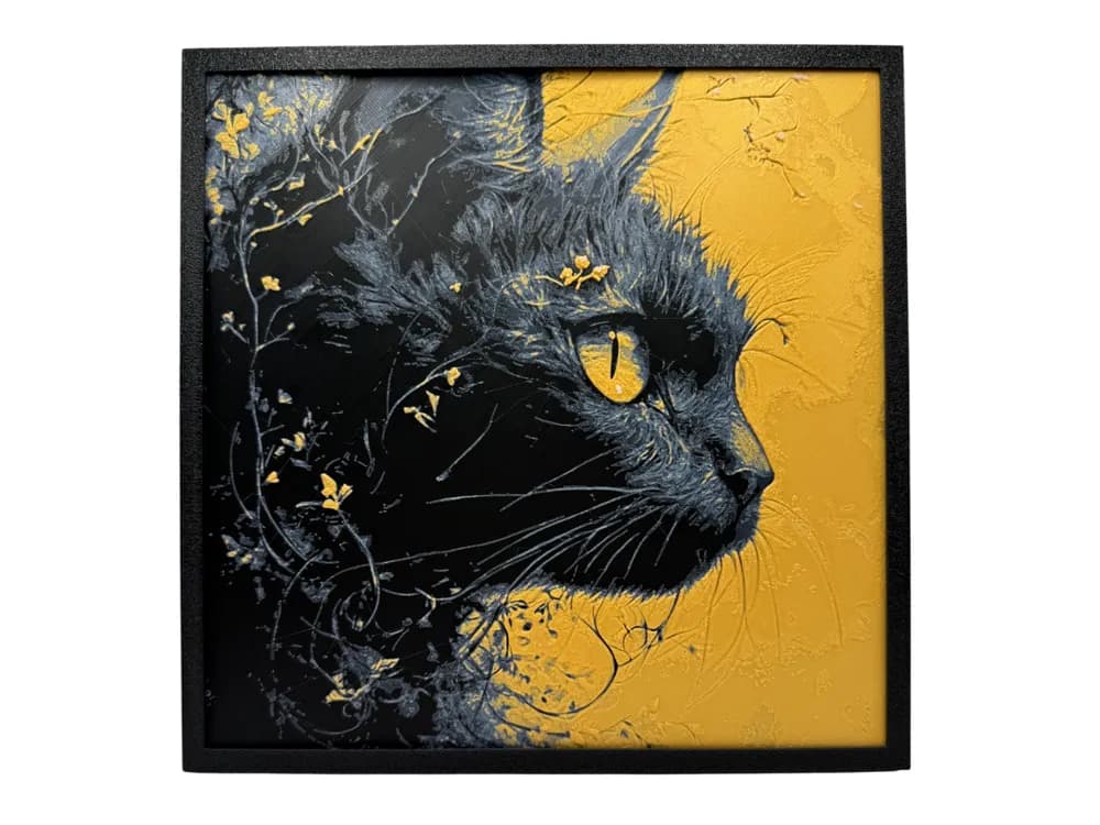 Cat with Golden Eyes by Canadian Gamer HueForge model: Cat with Golden Eyes by Canadian Gamer