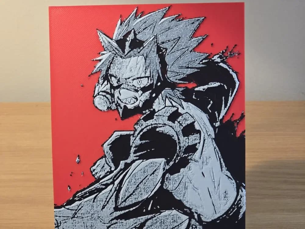 Hueforge - My Hero Academia - Eijiro Kirishima 1 by FxD | Function-X-Design HueForge model: Hueforge - My Hero Academia - Eijiro Kirishima 1 by FxD | Function-X-Design