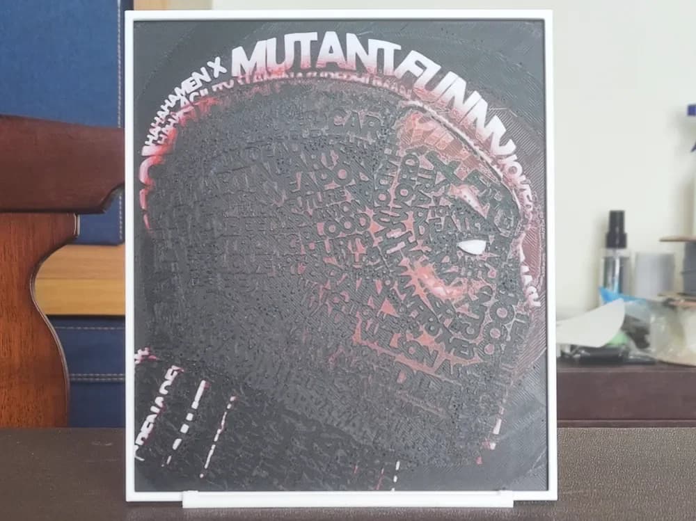 HueForge model: Deadpool Word Cloud - HueForge 3 Color by BoDad