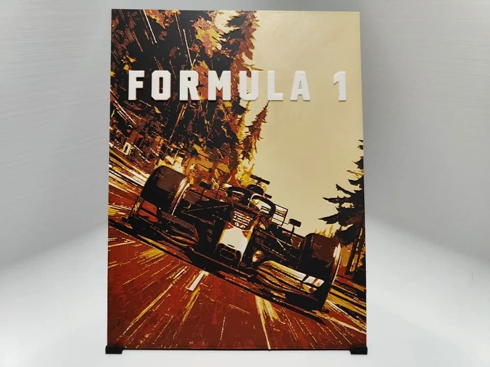 Formula 1 Poster - Hueforge by BeaN HueForge model: Formula 1 Poster - Hueforge by BeaN