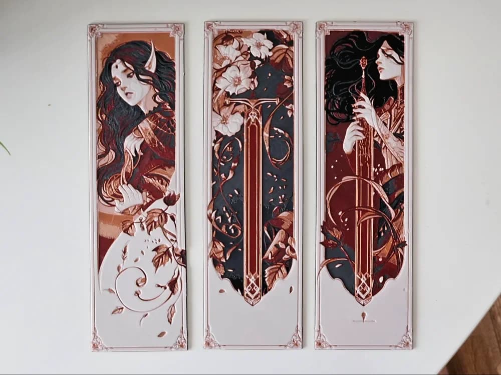 A Court of Thorns and Roses - Bookmarks Set by C3D HueForge model: A Court of Thorns and Roses - Bookmarks Set by C3D