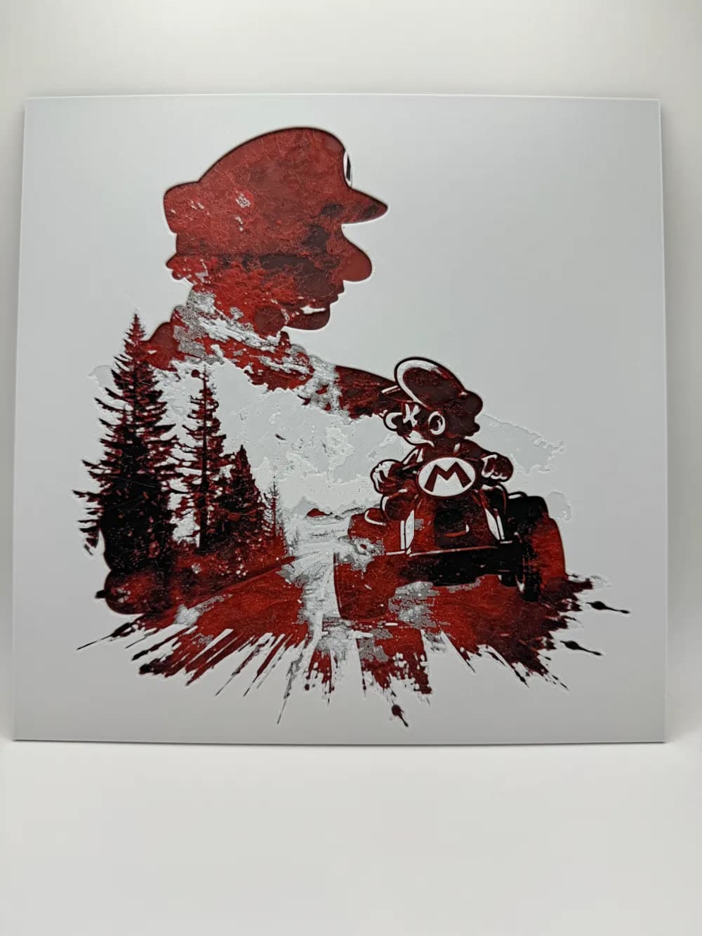 HueForge model: Mario Silhouette - Mario Kart Hueforge by Canadian Gamer