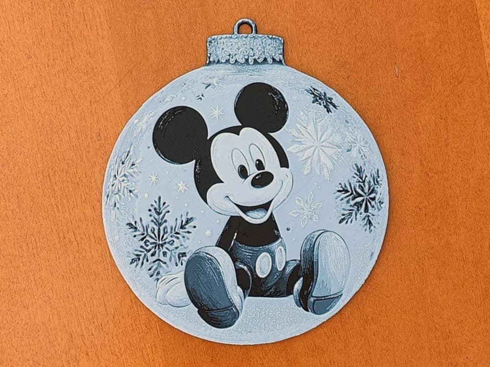 Mickey Mouse Christmas Decoration Ornament Bauble by Sarge HueForge model: Mickey Mouse Christmas Decoration Ornament Bauble by Sarge