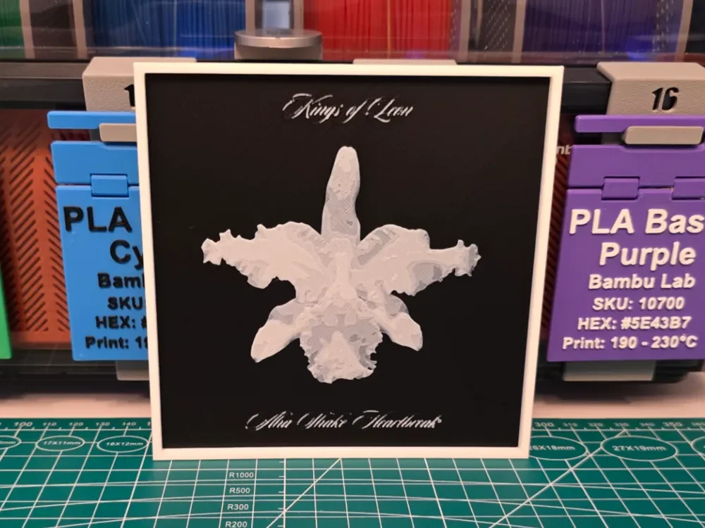 Kings of Leon "Aha Shake Heartbreak" Album Art by Lumpy3D HueForge model: Kings of Leon "Aha Shake Heartbreak" Album Art by Lumpy3D