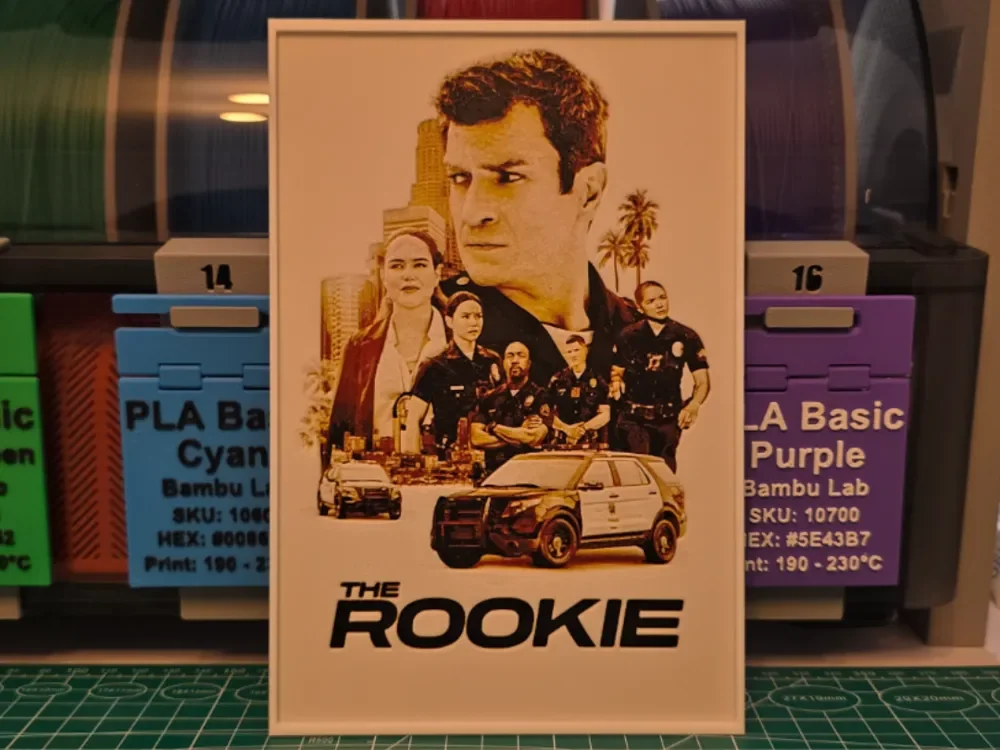 HueForge model: The Rookie Poster - Hueforge Art by Lumpy3D