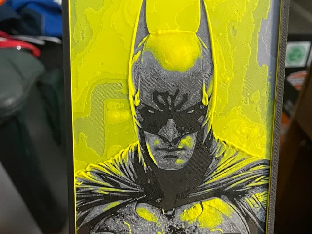 Batman Front Face Hueforge by Advancedtechworldwide HueForge model: Batman Front Face Hueforge by Advancedtechworldwide