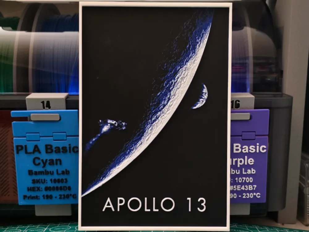 Apollo 13 Movie Poster - Hueforge Art by Lumpy3D HueForge model: Apollo 13 Movie Poster - Hueforge Art by Lumpy3D