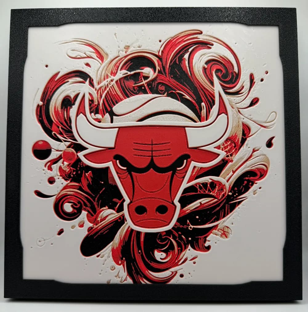 Chicago Bulls - NBA Hueforge by Canadian Gamer HueForge model: Chicago Bulls - NBA Hueforge by Canadian Gamer