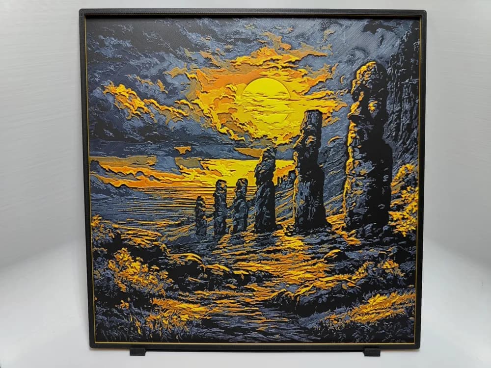 Easter Island Sunset - Hueforge by BeaN HueForge model: Easter Island Sunset - Hueforge by BeaN