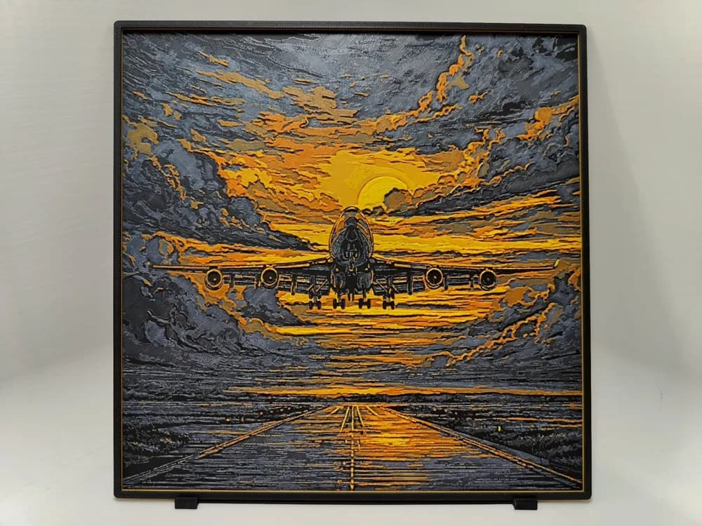Boeing 747 Sunset - Hueforge by BeaN HueForge model: Boeing 747 Sunset - Hueforge by BeaN