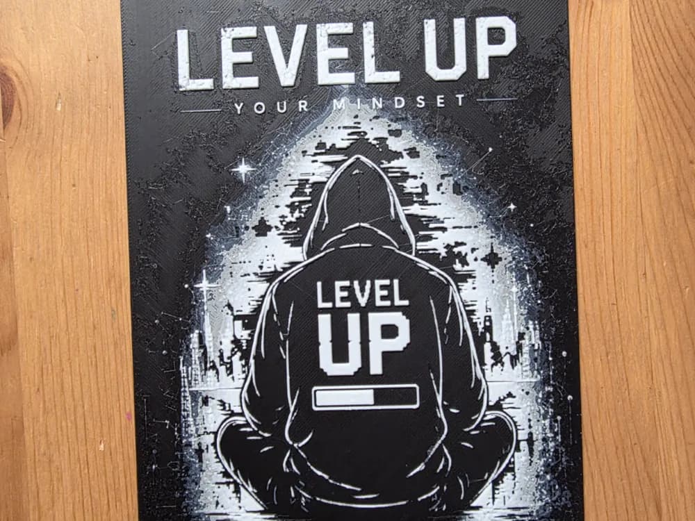 Level Up Your Mindset Hueforge by Morganja HueForge model: Level Up Your Mindset Hueforge by Morganja