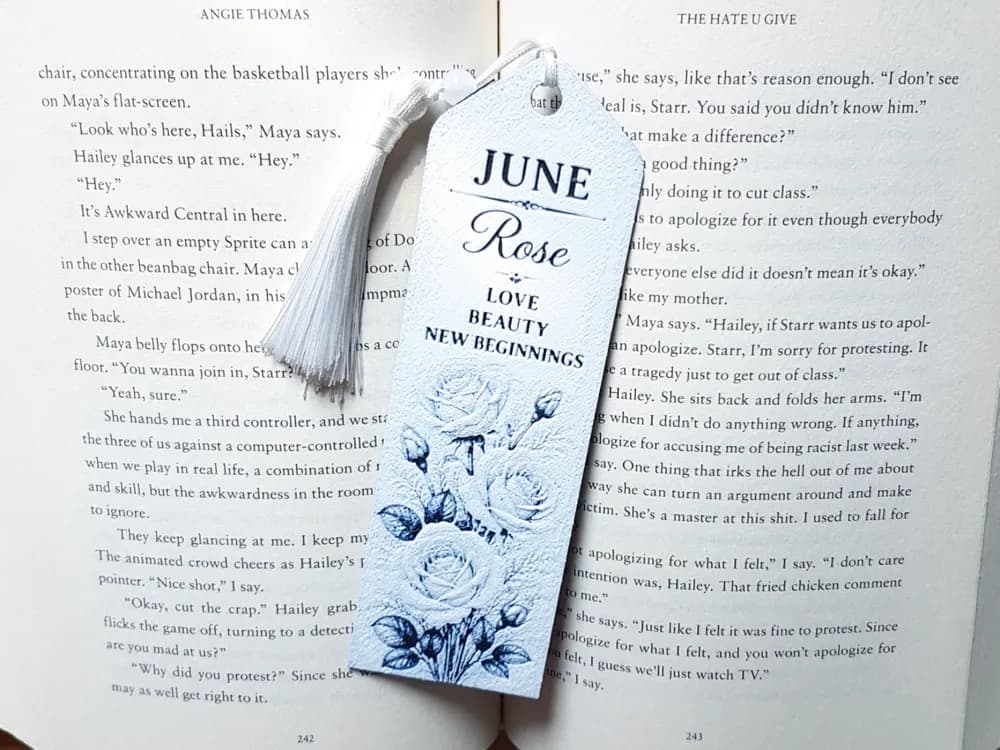 Bookmark, June Flower, Birth Month Bookmark, June Flower, Birth Month