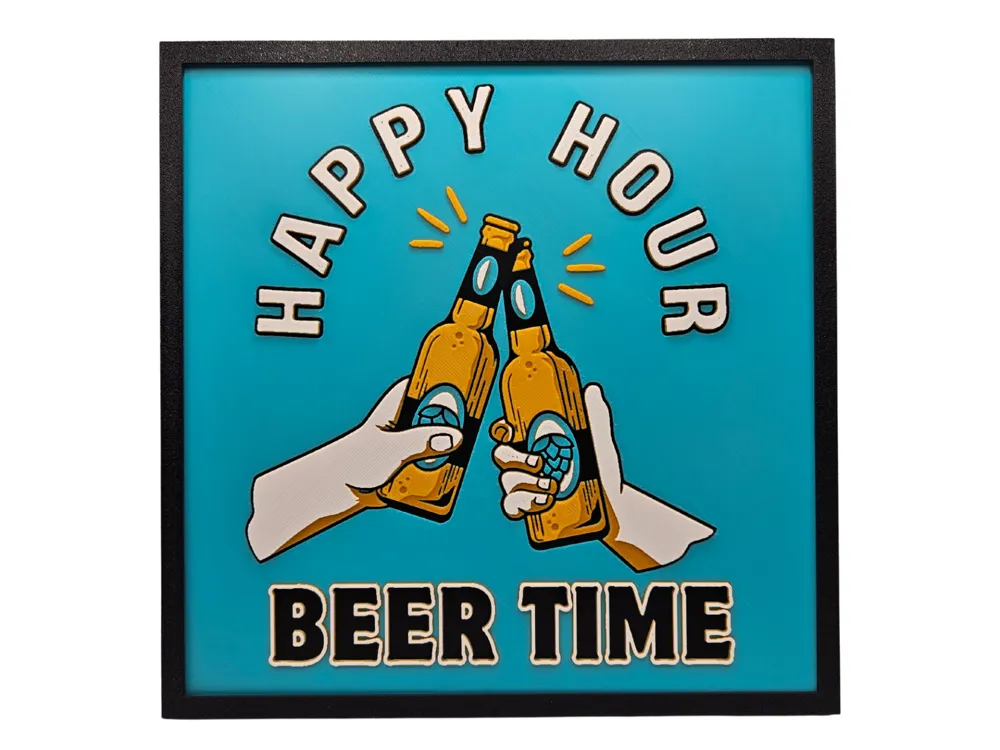 HueForge model: Happy Hour Beer Time by BusyKikiBee