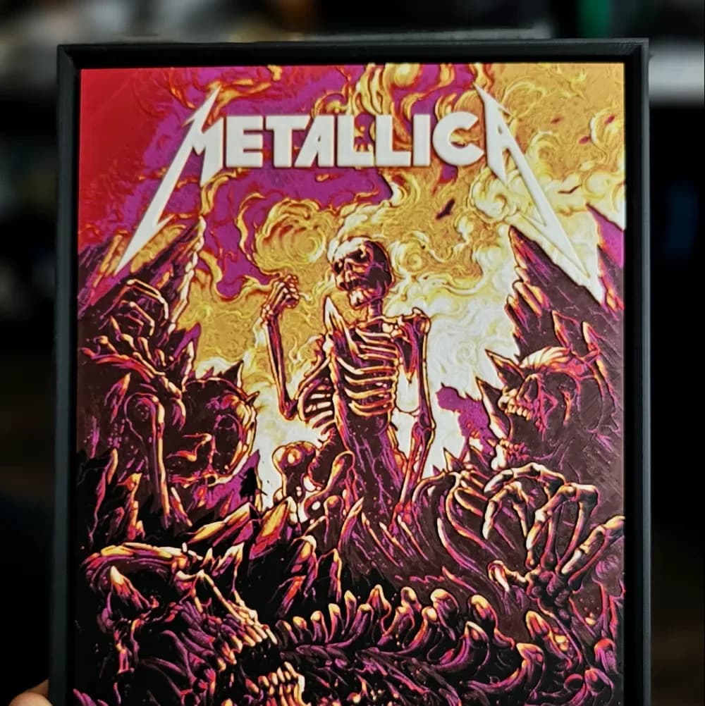 Metallica Poster - Hueforge by C3D HueForge model: Metallica Poster - Hueforge by C3D