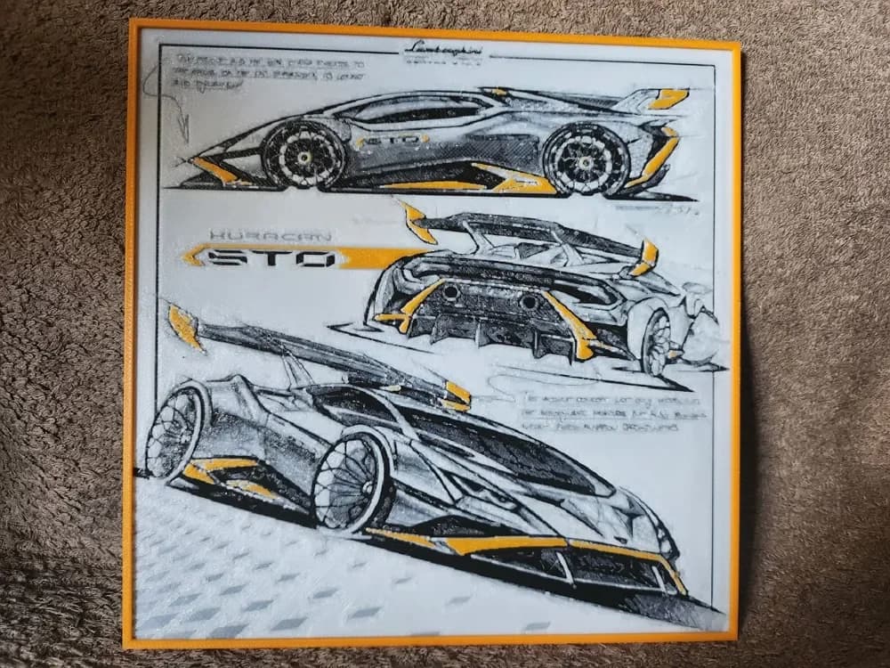 Lamborghini Huracan STO - HueForge by keko HueForge model: Lamborghini Huracan STO - HueForge by keko
