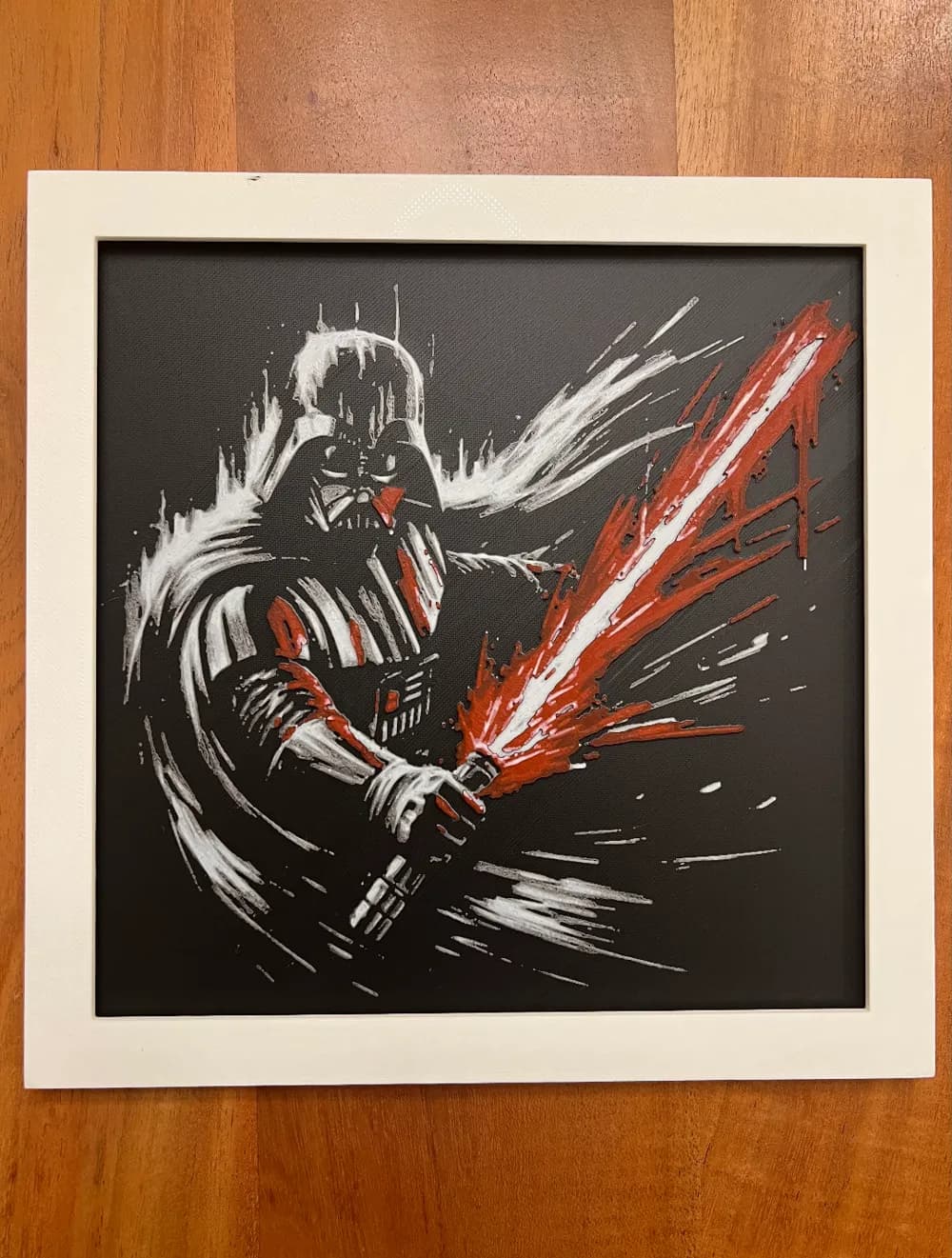 Darth Vader with Red Lightsaber(Black) by JustBe 3D Printing HueForge model: Darth Vader with Red Lightsaber(Black) by JustBe 3D Printing